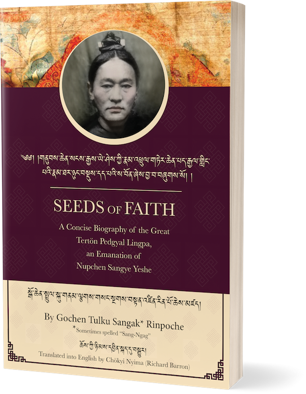 Seeds of Faith Book Cover with Photo of Pedgyal Lingpa 