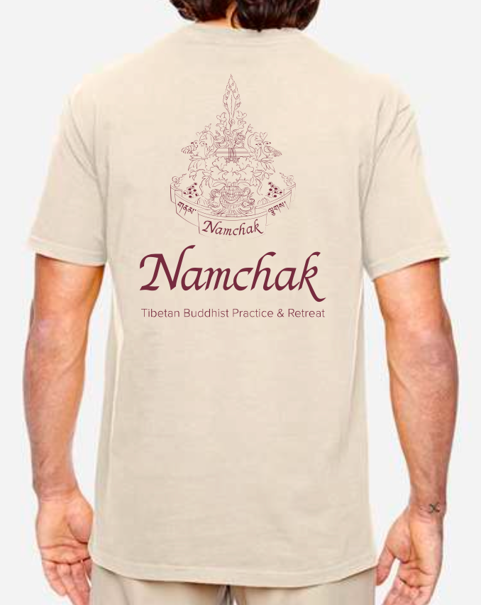 T-Shirt Namchak Logo off white with Maroon print