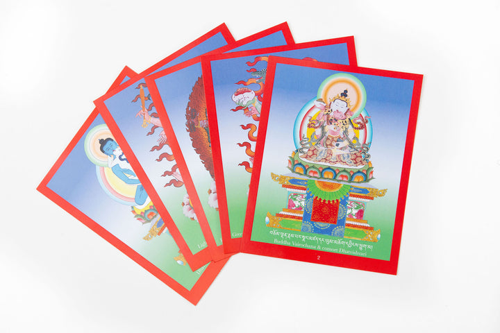 image of five fanned out diety cards